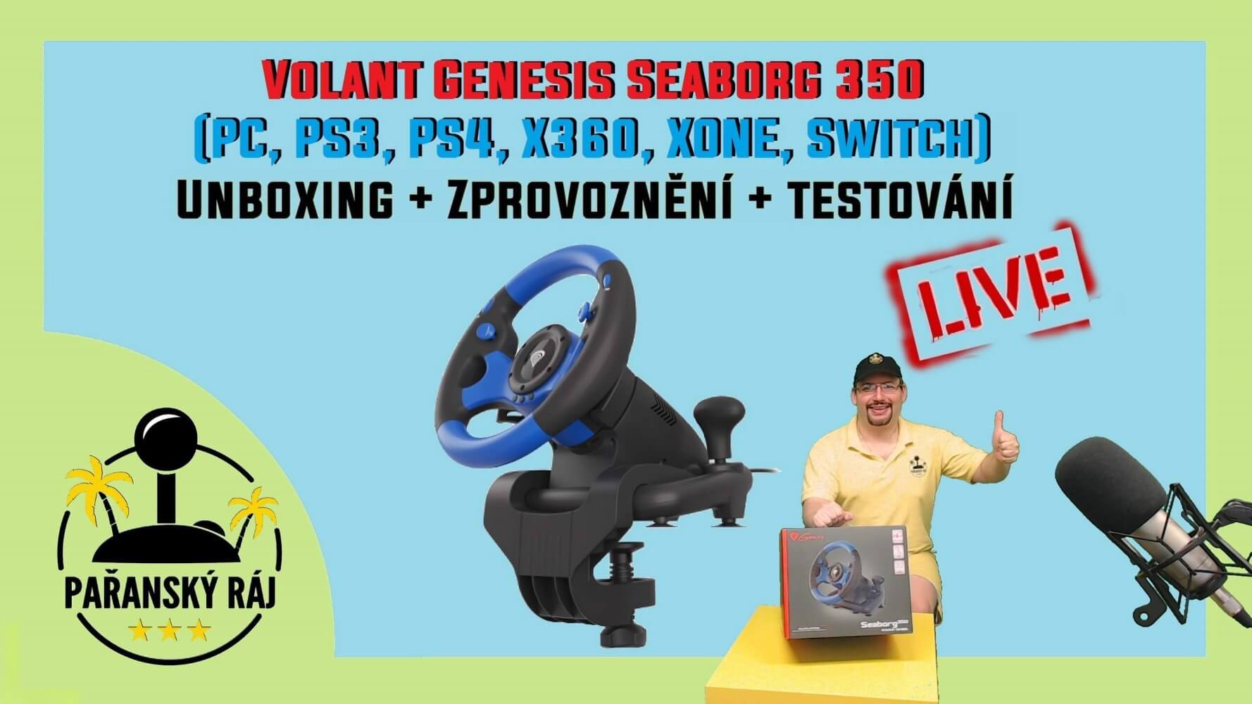 Testuji levný univerzální volant: - Genesis Seaborg 350 pro PC, PS4, XONE a SWITCH
